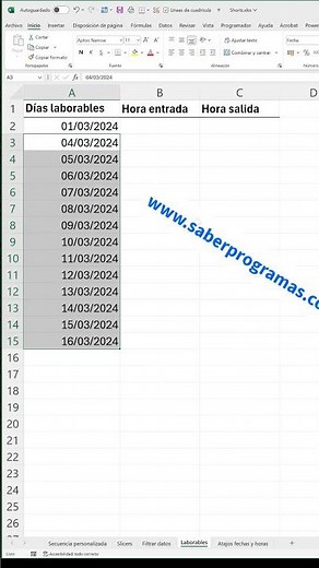 📆 Crea SERIES de DÍAS LABORABLES automáticamente en Excel ✅ #exceltips