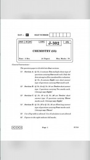 Class 12th Chemistry board exam 2025 🔥 | Mhboard 💯 | #chemistry #boardexam #viral