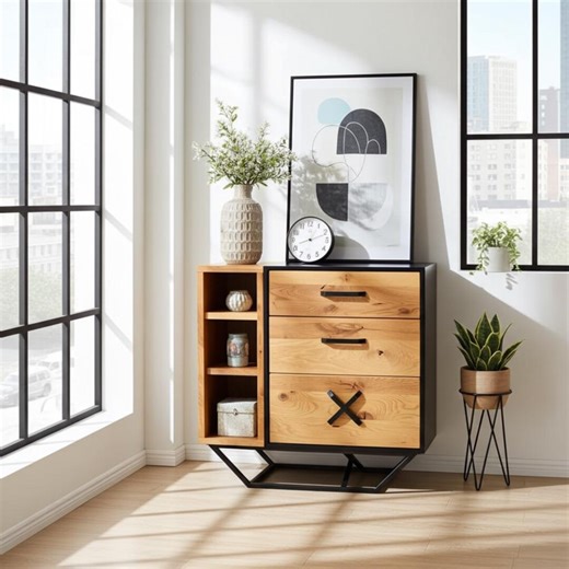 San-ki Open Chest of Drawers Black - Etsy