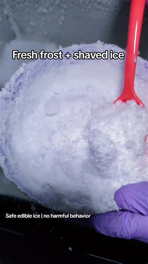 I shave ice in between building frost... Refrozen shaved ice with fresh frost is = perfection. #humidifierfreezerfrost #shavedice #iceasmr