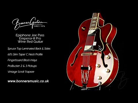 Epiphone Joe Pass Emperor-II Pro Wine Red Guitar | Bonners Guitar Store