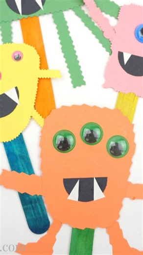 Raid your bin scraps to make fun monster puppets!!! #craftsforkids #papercraftsforkids #constructionpaper #paperscraps | Construction Paper Crafts for Kids