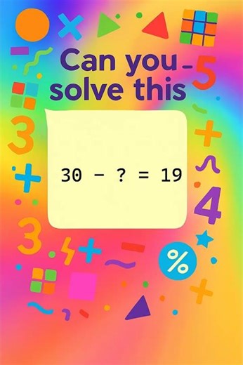 Fun Subtraction Puzzle for Kids! 30 - ? = 19