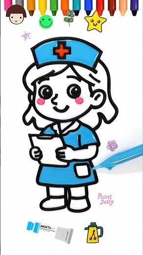 Learn Colors with Nurse, Jelly Painting for kids, Dropper Coloring #kidsdrawing