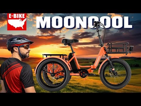 Mooncool TK1 Folding Electric Trike - 1000W Peak Power, 450lbs Load Capacity, 35-70mi Range