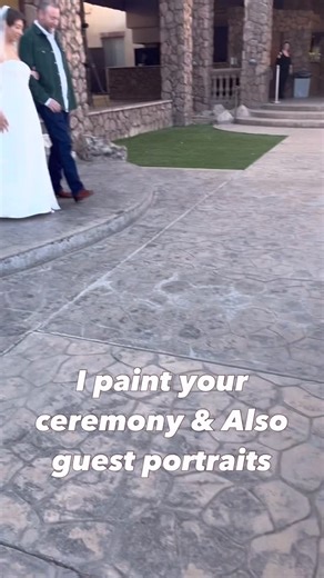 I really enjoy painting your wedding ceremony but it’s fun to also paint the wedding guest portraits too! So I have a Combo Package that many brides are including in their wedding day entertainment in 2026! Check my bio for details… #liveweddingpainting #weddinggift #liveweddingpainter #weddingideas #weddingceremony #brideandgroom #arizonawedding #firstkiss #weddingportraits #weddingguestportraits | The Live Event Artist of Arizona