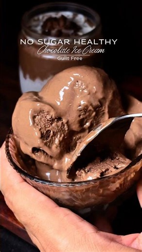 No Sugar❌ No Chemical ❌ Delicious Chocolate Ice Cream At Home 🍨❣️😋 #recipe
