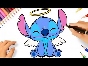 HOW TO DRAW CUTE STITCH EASY 😇
