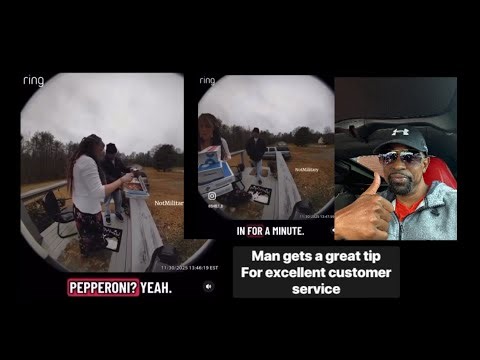 Man gets a nice tip for great customer service 