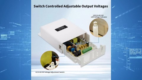 Outdoor 12V 5A Power Supply Adapter 4-Channel AUTO-Resetting DC Transformers - Adjustable to 13.8V/15V, AC 100-240V to 12 Volt - 50-60Hz for CCTV, IP, PTZ Cameras & IR Illuminators