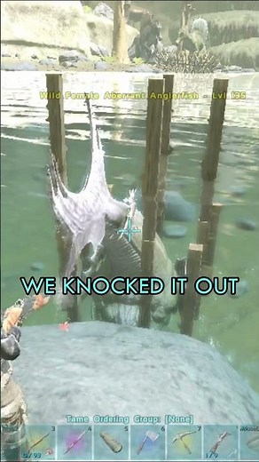 Taming Angler Fish for Silica Pearls - ArkPoc Official PVP - Ark #shorts - ARK: Survival Evolved