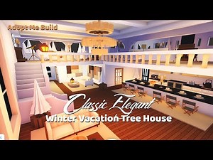 Elegant ❄ Winter Tree House ☃️ | Adopt Me Speed Build and Tour