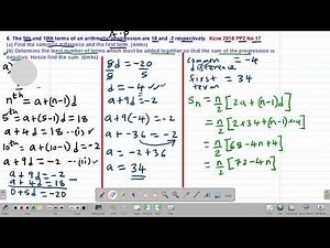 MATH: FORM 3: SEQUENCES AND SERIES (A.P): LESSON 5 (KCSE 2018 PP2 NO.17)