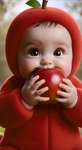 Baby eats Apple for the first time 🍎 | Very Cute and funny