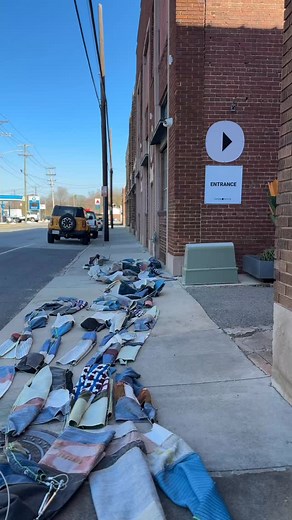 1.2K views · 20 reactions | Today’s install day for Luke Haynes’ quilt architecture over our entranceway, with a little help from friends. Forklift prowess provided by Nicole Leth.  | Cohab.space | Facebook