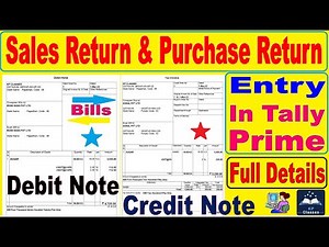 credit note and debit note entry in tally prime | Sales & Purchase Return Entry | #tallyprime #tally