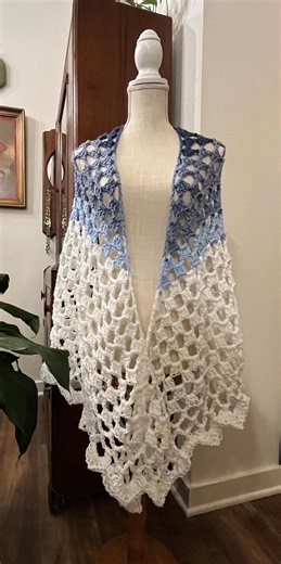 Blues Boho Shawl - Etsy