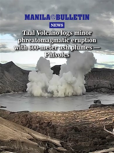 3.1K views · 19 reactions | WATCH: A minor phreatomagmatic eruption occurred at the main crater of Taal Volcano on Friday afternoon, Dec. 26, generating ash jets and plumes that rose up to 600 meters before drifting southwest, the Philippine Institute of Volcanology and Seismology (Phivolcs) reported. (Video courtesy of PHIVOLCS-DOST) | MANILA BULLETIN | Facebook