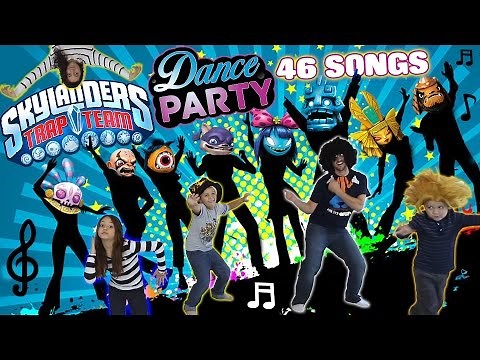 Dad & Kids have a Dance Party to 46 Songs!! (Dancing 2 All Skylanders Trap Team Villains Music)
