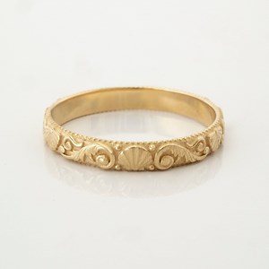 Ocean Wedding Band Seashell, Pearl & Seaweed | Antique Carved Ring | Vintage Style Waves Engagenemt Ring - Etsy