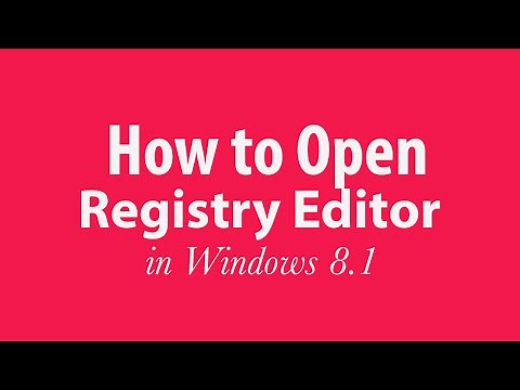 How to open your Registry Editor in Windows 8/8.1