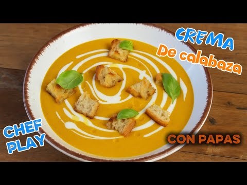 Como preparar una crema de calabaza con papas y Crostini!