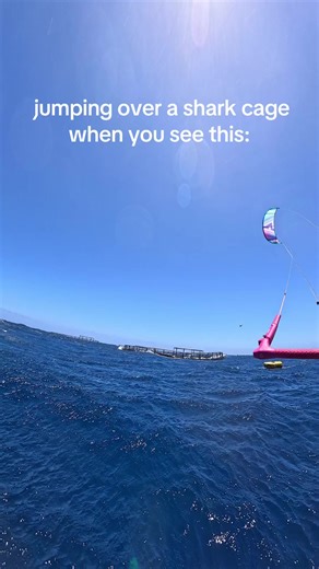 Kitesurfing: Jumping Over a Shark Cage