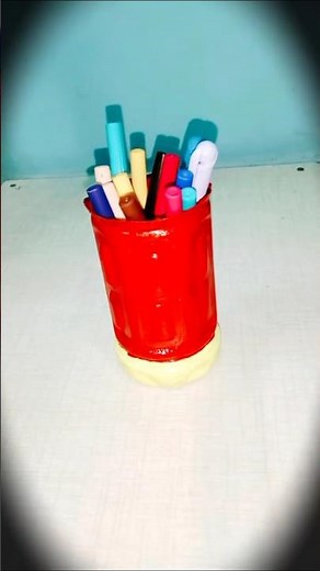 ♻️ DIY Plastic Bottle Pen Holder | Best Out Of Waste Craft Ideas 🎒#shorts #art #diy #trending #viral