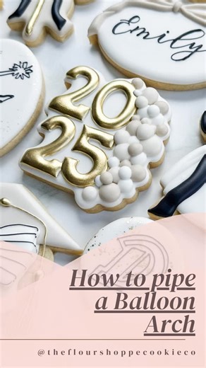 Lindsay Johnson on Instagram: "I have made dozens of balloon arch cookies and all my tips are below! If you’re new here, I’m Lindsay! Stay at home mom turned cookie decorator. I love creating specialty cookie sets full of florals, beautiful color palettes and unique details. Check out my instagram subscription for more tips and tricks, floral tutorials, and color mixing! Tips for piping a balloon arch: 1. Consistently is key! I use my detail icing to pipe balloons. Your icing should be thick eno