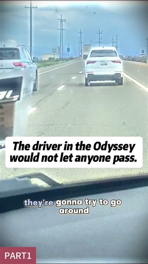 The driver in the Odyssey would not let anyone pass. Whenever we or other cars tried, he sped up so we couldn’t. Once we or other vehicles fell back behind him, he would brake-check. #crazydrivers #fyp #california #baddriver