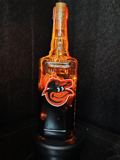 Hand Painted Bottle Lamp - Etsy