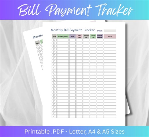 Budget Planner | Bill Planner | Bill Tracker | Expense Tracker | Finance Tracker | Finance Planner | Monthly Bill Tracker | Bill Organizer - Etsy