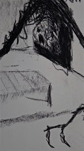 Scary art. Drawing a nightmare. #charcoal #darkart