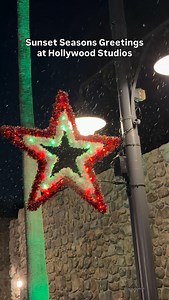 Here’s a little snippet of Sunset Seasons Greetings at Hollywood Studios! The Tower of Terror is transformed into charming holiday scenes and sometimes, there’s even SNOAP! ❄️❄️❄️ #hollywoodstudios #towerofterror #snoap #jollywoodnights | The Disney Fashionista