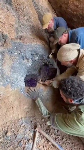 Rajo Chalcedony on Instagram: "Digging big rough Amethyst crystal"