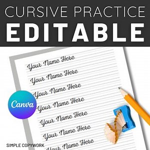 Editable Handwriting Practice in Cursive for Name Writing & Morning Work