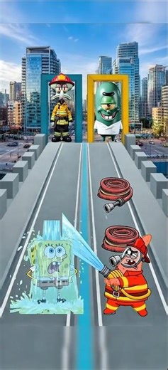Firefighter vs Chef – SpongeBob vs Patrick Star #shorts #games #spongebob