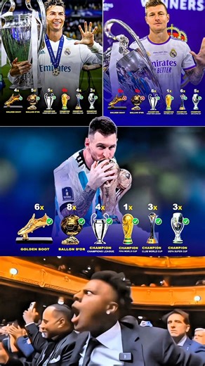 Trophies Collection of Lionel Messi, Cristiano Ronaldo and Toni Kroos..⚽😕🔥