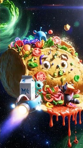 Baby Alien Visits the Cosmic Taco Planet