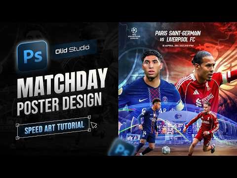 [ FREE ASSET ] Football Matchday Design in Photoshop | PSG vs Liverpool - UEFA Champions League
