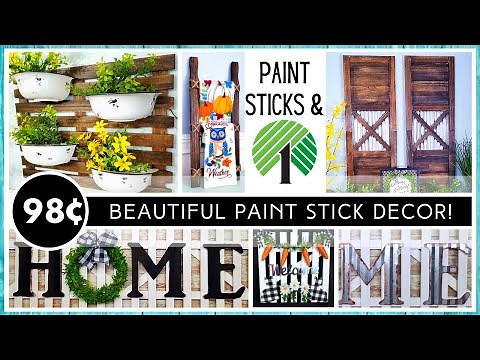 TOP PAINT STICK Crafts & DOLLAR TREE DIYs | Cozy Farmhouse Home Decor | Easy High End Looks For Less