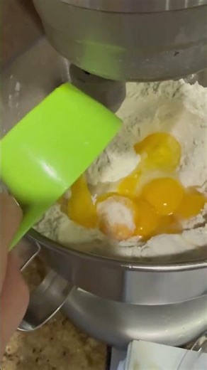 Adding Eggs to the Mixer | Romanian Urechiuse (Elephant’s Ears)