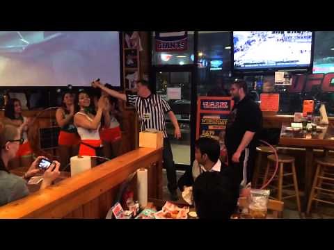 Hooters girls sing Happy Birthday during live broadcast