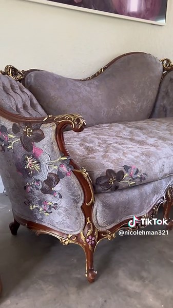 Victorian Couch Furniture Makeover with Gilded Details