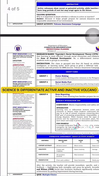 Science Q 3 with a topic “Differentiate Active and Inactive Volcano.” Usable for #COT, Career Progression, and DepEd applicants demo-teaching. #careerprogression #lessonplans #demoteaching #ECP