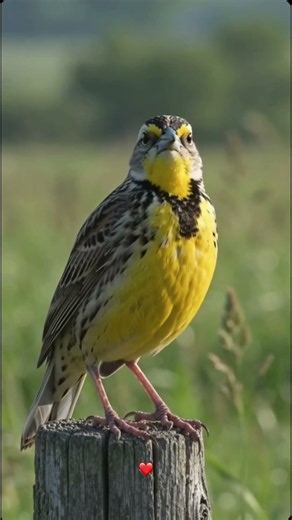 💛 A golden song from the grasslands — Eastern Meadowlark 🐦🌾