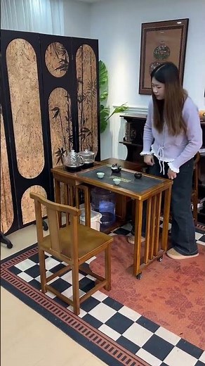 Movable and rotatable, this table serves multiple purposes! When folded up, it's a side table next,