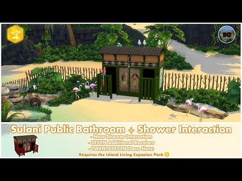 Bakies The Sims 4 Custom Content: Sulani Public Bathroom + Shower interaction