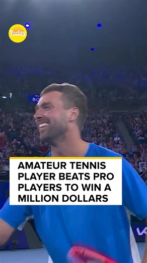 This tennis coach beat the tennis pros to win one million dollars and the One Point Slam. 🎾 Watch more on 9Now - link in our bio! #9Today #AusOpen #win