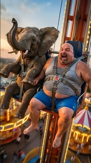 Goober Rides CRAZY Theme Park Attractions With Animals #animalshorts #funnyanimals #animallovers